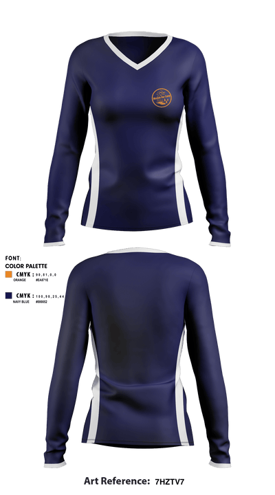 Mosholu Day Camp 38256789 Women's Long Sleeve V-neck Shirt - 3