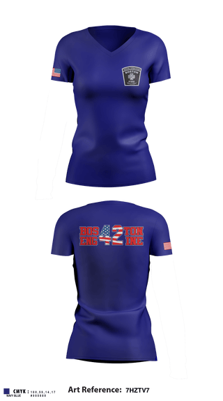 Women's Short Sleeve Vneck Shirt, Boston Fire Department Engine-42, , Teamtime, Team time, sublimation, custom sports apparel, team uniforms, spirit wear, spiritwear, sports uniforms, custom shirts, team store, custom team store, fundraiser sports, apparel fundraiser