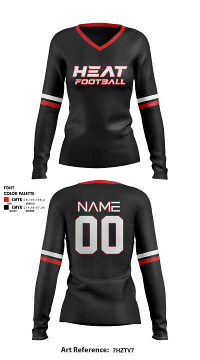 Gulf Coast Heat Flag Football 63004106 Women's Long Sleeve V-neck Shirt - 5