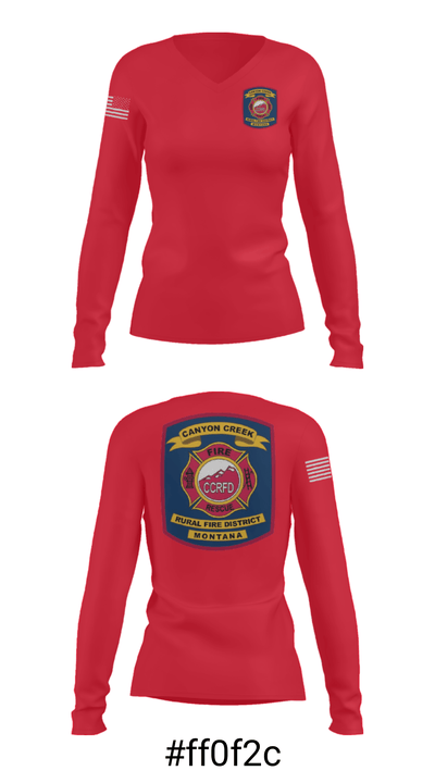Canyon Creek Rural Fire District 51909217 Women's Long Sleeve V-neck Shirt - 37