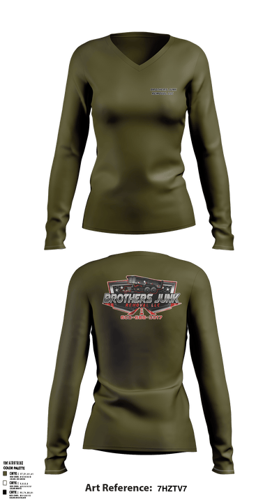 Brothers Junk Removal LLCBrothers Junk Removal LLC 92476770 Women's Long Sleeve V-neck Shirt - 2