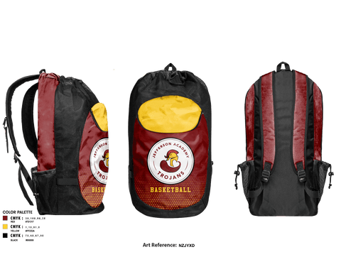 Gear Bag, Jefferson Middle School Basketball, Men's Basketball, Teamtime, Team time, sublimation, custom sports apparel, team uniforms, spirit wear, spiritwear, sports uniforms, custom shirts, team store, custom team store, fundraiser sports, apparel fundraiser