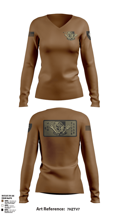 1438th CTC 15112391 Women's Long Sleeve V-neck Shirt - 4