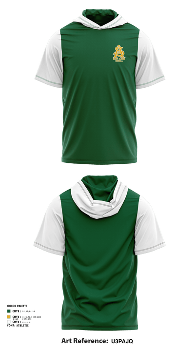 Saint Albert High School Baseball 23620889 Short Sleeve Performance Shirt with hood - 10