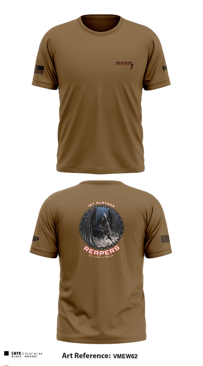 49th A co 1st Platoon REAPERS 78641109 Short Sleeve Performance Shirt - 1