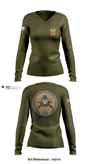 Women's Long Sleeve Vneck Shirt, , Army, Teamtime, Team time, sublimation, custom sports apparel, team uniforms, spirit wear, spiritwear, sports uniforms, custom shirts, team store, custom team store, fundraiser sports, apparel fundraiser