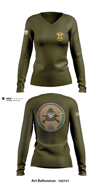 Weapons Training Battalion 3430348 Women's Long Sleeve V-neck Shirt - 7