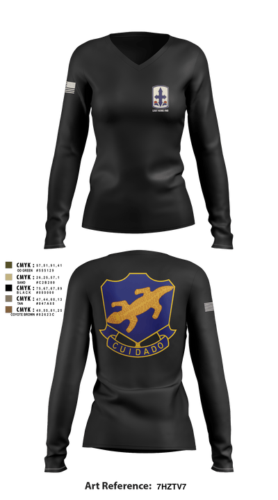 1-158th IN 91040606 Women's Long Sleeve V-neck Shirt - 4