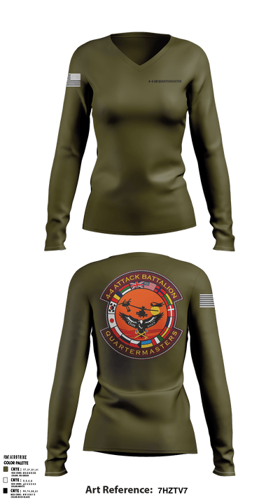 4-4 AB, S4 38359705 Women's Long Sleeve V-neck Shirt - 50