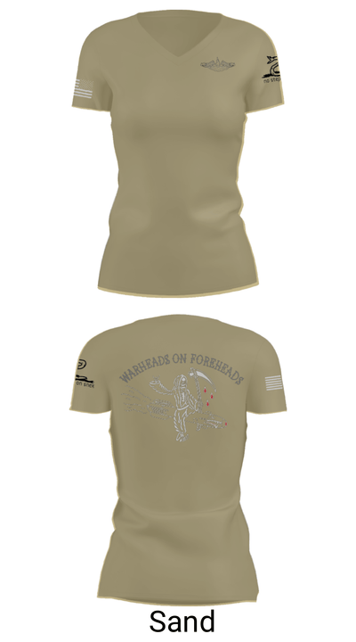 USS Florida Blue FT 52115851 Women's Short Sleeve V-neck Shirt - 44