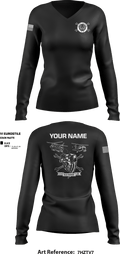 D Co 1-52 AVN REGT 67961627 Women's Long Sleeve V-neck Shirt - 1