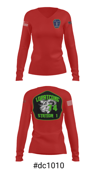 Women's Long Sleeve Vneck Shirt, , Fire Department, Teamtime, Team time, sublimation, custom sports apparel, team uniforms, spirit wear, spiritwear, sports uniforms, custom shirts, team store, custom team store, fundraiser sports, apparel fundraiser
