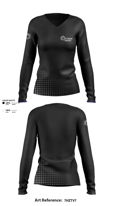 Optimum Images 2916568 Women's Long Sleeve V-neck Shirt - 1