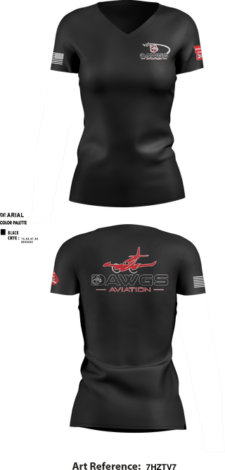 Women's Short Sleeve Vneck Shirt, Dawgs Aviation, , Teamtime, Team time, sublimation, custom sports apparel, team uniforms, spirit wear, spiritwear, sports uniforms, custom shirts, team store, custom team store, fundraiser sports, apparel fundraiser