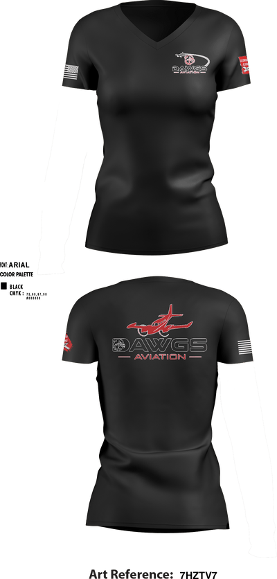 Dawgs Aviation 13056460 Women's Short Sleeve V-neck Shirt - 1