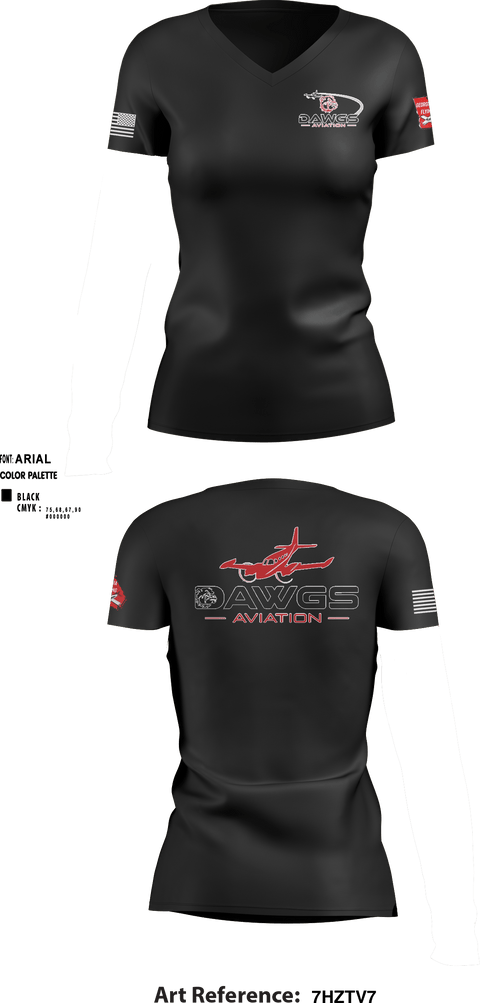 Women's Short Sleeve Vneck Shirt, Dawgs Aviation, , Teamtime, Team time, sublimation, custom sports apparel, team uniforms, spirit wear, spiritwear, sports uniforms, custom shirts, team store, custom team store, fundraiser sports, apparel fundraiser