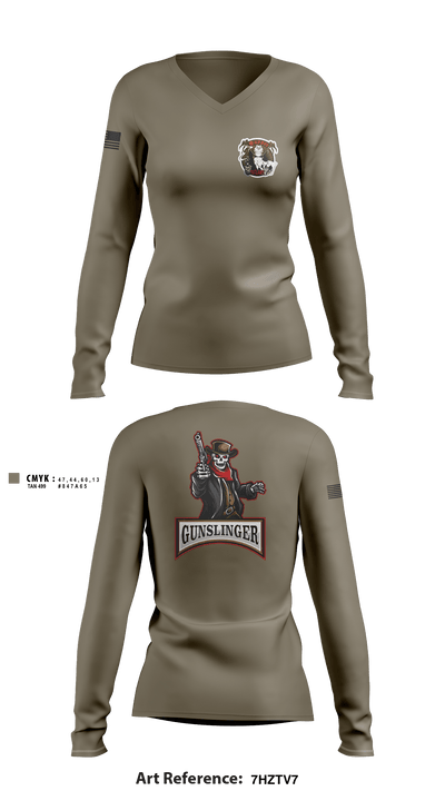 541st Outlaws: Gunslingers 51318466 Women's Long Sleeve V-neck Shirt - 2