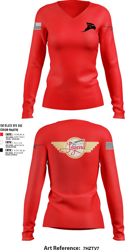 N1522W 9665806 Women's Long Sleeve V-neck Shirt - 1