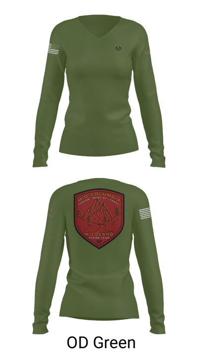Mid-Columbia Strike Team 42848271 Women's Long Sleeve V-neck Shirt - 40