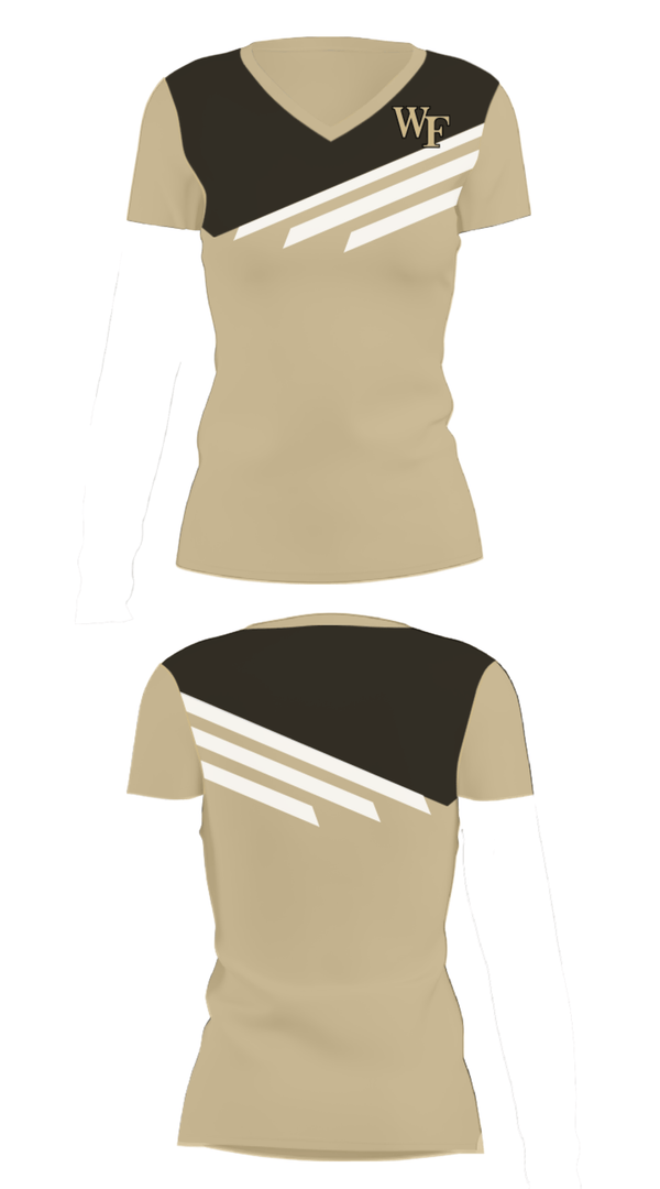 Women's Short Sleeve Vneck Shirt, Wake Forest University Golf, Golf, Teamtime, Team time, sublimation, custom sports apparel, team uniforms, spirit wear, spiritwear, sports uniforms, custom shirts, team store, custom team store, fundraiser sports, apparel fundraiser