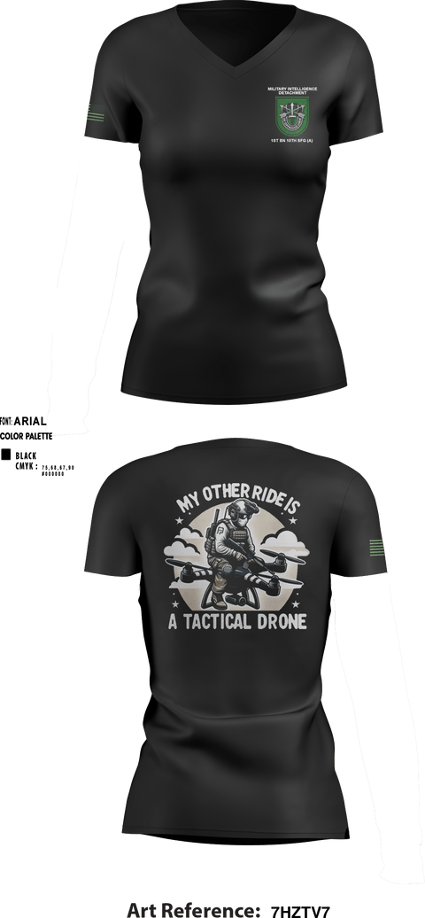 Women's Short Sleeve Vneck Shirt, MID 1-10 SFG (A), Army, Teamtime, Team time, sublimation, custom sports apparel, team uniforms, spirit wear, spiritwear, sports uniforms, custom shirts, team store, custom team store, fundraiser sports, apparel fundraiser