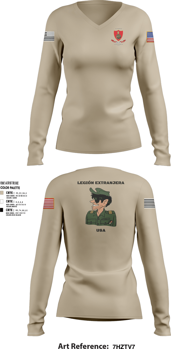 Women's Long Sleeve Vneck Shirt, , Army, Teamtime, Team time, sublimation, custom sports apparel, team uniforms, spirit wear, spiritwear, sports uniforms, custom shirts, team store, custom team store, fundraiser sports, apparel fundraiser