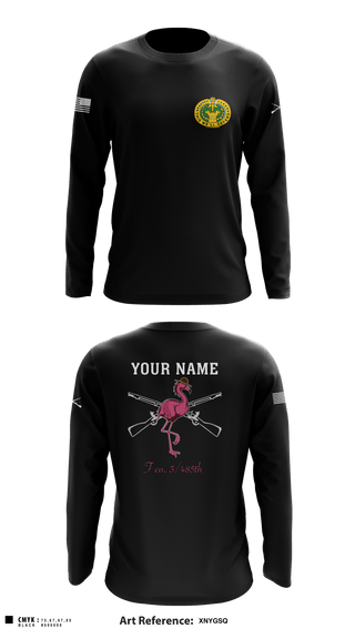 Long Sleeve Performance Shirt, Flamingo Co F 3/485 IN, Army, Teamtime, Team time, sublimation, custom sports apparel, team uniforms, spirit wear, spiritwear, sports uniforms, custom shirts, team store, custom team store, fundraiser sports, apparel fundraiser