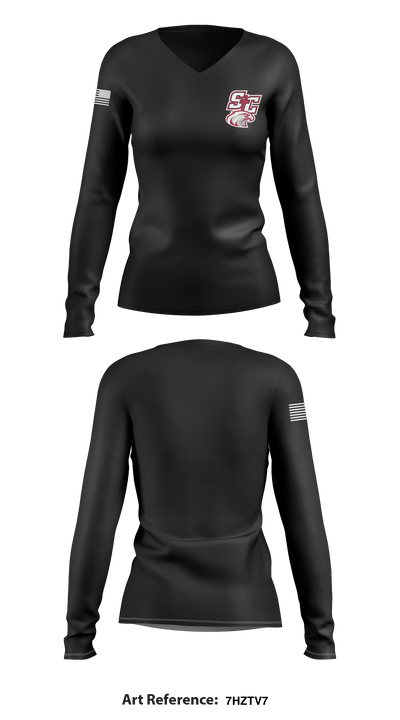 Santiam Christian School Wrestling 60304138 Women's Long Sleeve V-neck Shirt - 6
