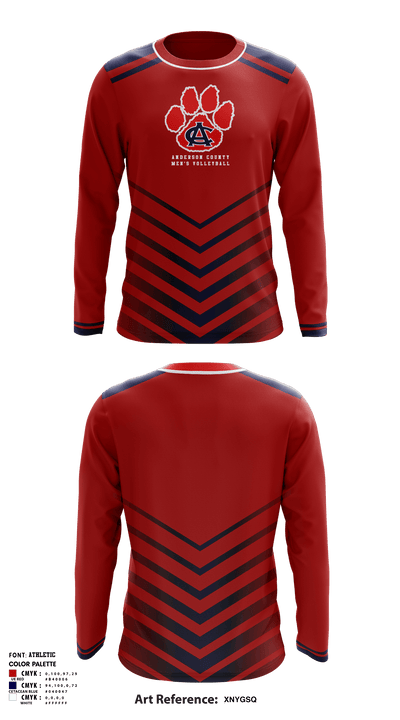 Anderson County High School  Volleyball 55612618 Long Sleeve Performance Shirt - 1