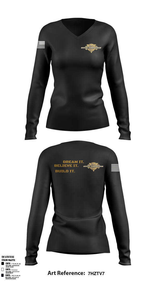 Women's Long Sleeve Vneck Shirt, Sutton ConstructionSutton Construction, , Teamtime, Team time, sublimation, custom sports apparel, team uniforms, spirit wear, spiritwear, sports uniforms, custom shirts, team store, custom team store, fundraiser sports, apparel fundraiser
