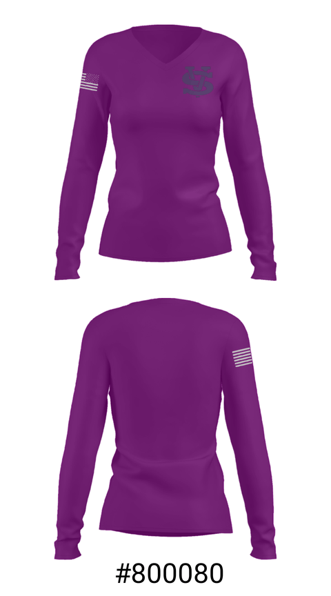 Women's Long Sleeve Vneck Shirt, Swan Valley High School Basketball, Women's Basketball, Teamtime, Team time, sublimation, custom sports apparel, team uniforms, spirit wear, spiritwear, sports uniforms, custom shirts, team store, custom team store, fundraiser sports, apparel fundraiser