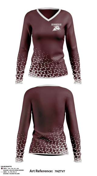 Women's Long Sleeve Vneck Shirt, Pleasantville High School Swimming, Swimming, Teamtime, Team time, sublimation, custom sports apparel, team uniforms, spirit wear, spiritwear, sports uniforms, custom shirts, team store, custom team store, fundraiser sports, apparel fundraiser