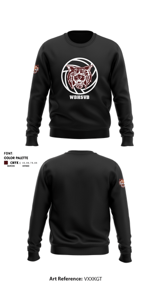 Crew Neck Sweatshirt, West Bridgewater High School Volleyball, Women's Volleyball, Teamtime, Team time, sublimation, custom sports apparel, team uniforms, spirit wear, spiritwear, sports uniforms, custom shirts, team store, custom team store, fundraiser sports, apparel fundraiser