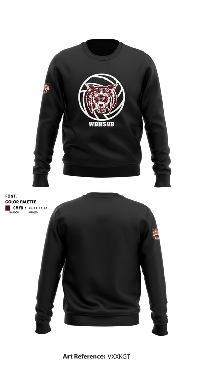 West Bridgewater High School Volleyball 90318455 Crew Neck Sweatshirt - 1