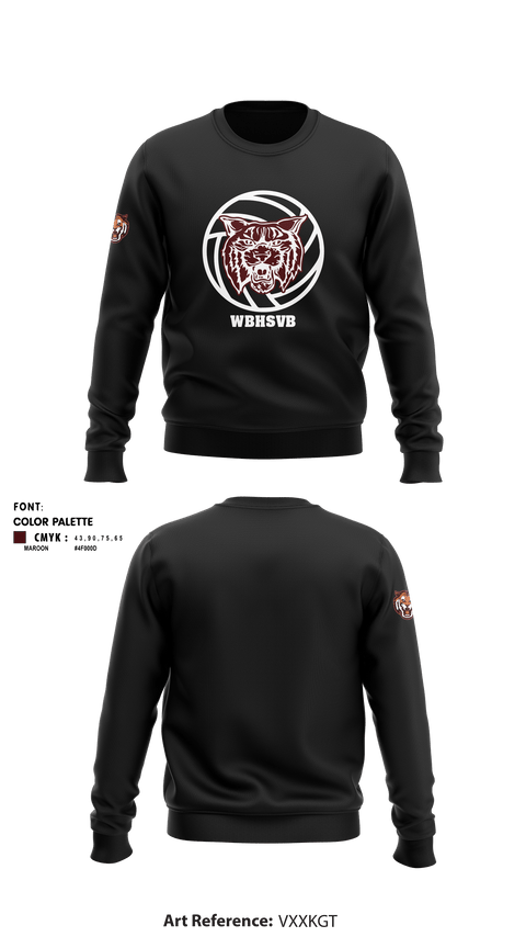 Crew Neck Sweatshirt, West Bridgewater High School Volleyball, Women's Volleyball, Teamtime, Team time, sublimation, custom sports apparel, team uniforms, spirit wear, spiritwear, sports uniforms, custom shirts, team store, custom team store, fundraiser sports, apparel fundraiser