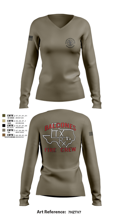 Balcones Canyonlands 51693134 Women's Long Sleeve V-neck Shirt - 2