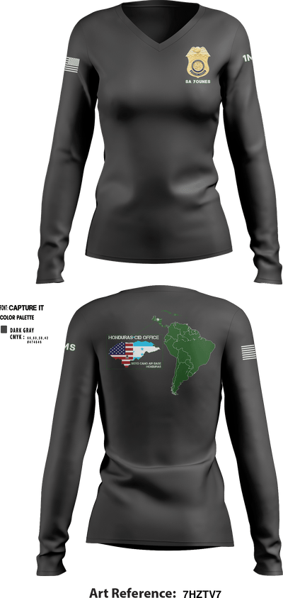 Honduras CID Office 74513495 Women's Long Sleeve V-neck Shirt - 1