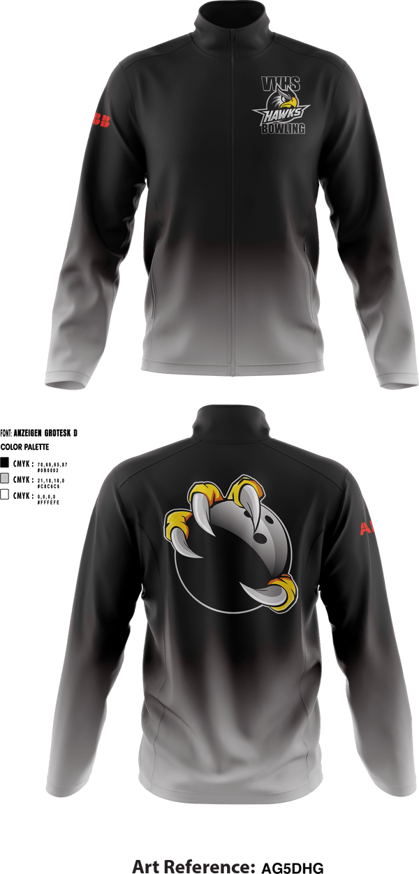 Fleece Jacket, Volcano Vista Hawks, Bowling, Teamtime, Team time, sublimation, custom sports apparel, team uniforms, spirit wear, spiritwear, sports uniforms, custom shirts, team store, custom team store, fundraiser sports, apparel fundraiser