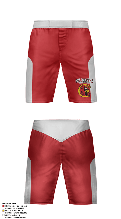Fight Shorts, Saint Mary's High School Wrestling, Wrestling, Teamtime, Team time, sublimation, custom sports apparel, team uniforms, spirit wear, spiritwear, sports uniforms, custom shirts, team store, custom team store, fundraiser sports, apparel fundraiser