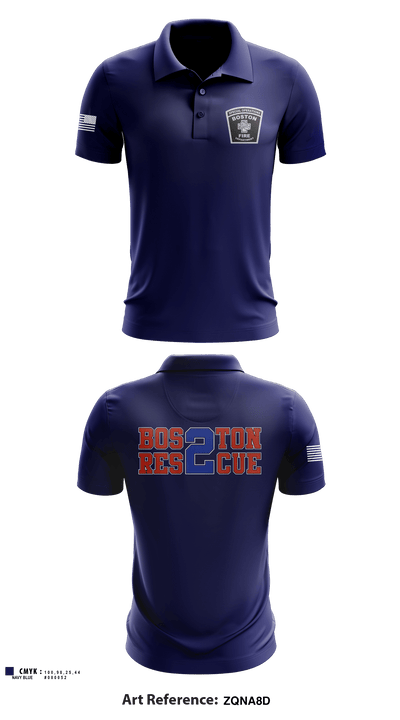 Boston Fire Department 86583184 Short Sleeve Performance Polo - 1