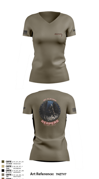 Women's Short Sleeve Vneck Shirt, , Army, Teamtime, Team time, sublimation, custom sports apparel, team uniforms, spirit wear, spiritwear, sports uniforms, custom shirts, team store, custom team store, fundraiser sports, apparel fundraiser