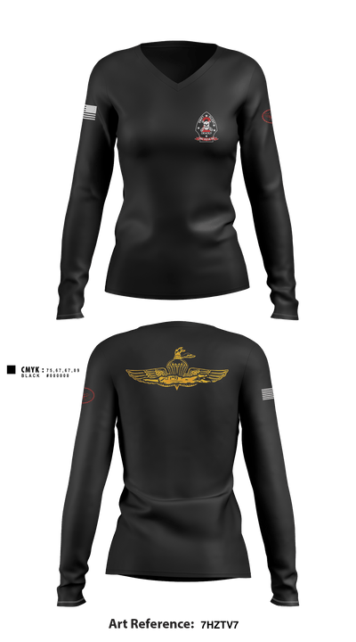 2d Recon Bn 14867704 Women's Long Sleeve V-neck Shirt - 3