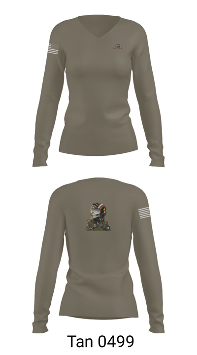 B Co., 326 BEB, 1 BCT, 101st ABN DIV (AASLT) 89125861 Women's Long Sleeve V-neck Shirt - 41