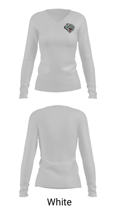 Worcester Central High School Basketball 98172206 Women's Long Sleeve V-neck Shirt - 6