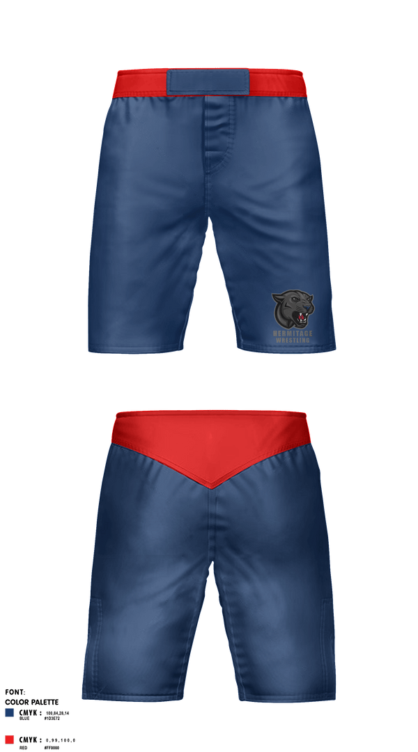 Fight Shorts, Hermitage High School Wrestling, Wrestling, Teamtime, Team time, sublimation, custom sports apparel, team uniforms, spirit wear, spiritwear, sports uniforms, custom shirts, team store, custom team store, fundraiser sports, apparel fundraiser