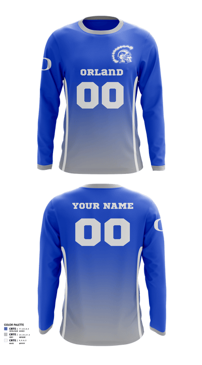 Orland Jr Trojans Football 79293862 Long Sleeve Performance Shirt - 3