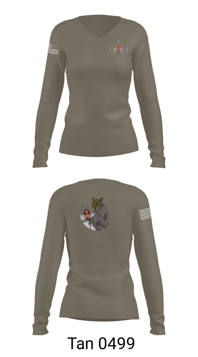 764th EOD 38485601 Women's Long Sleeve V-neck Shirt - 40
