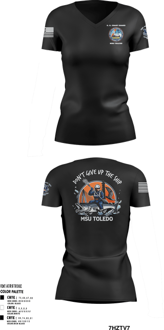Women's Short Sleeve Vneck Shirt, MSU Toledo, Coast Guard, Teamtime, Team time, sublimation, custom sports apparel, team uniforms, spirit wear, spiritwear, sports uniforms, custom shirts, team store, custom team store, fundraiser sports, apparel fundraiser