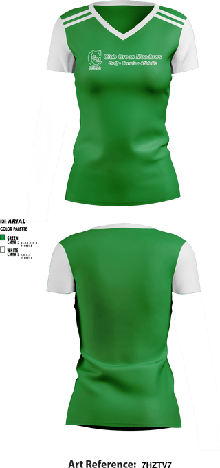 Women's Short Sleeve Vneck Shirt, Club Green Meadows, Golf, Teamtime, Team time, sublimation, custom sports apparel, team uniforms, spirit wear, spiritwear, sports uniforms, custom shirts, team store, custom team store, fundraiser sports, apparel fundraiser