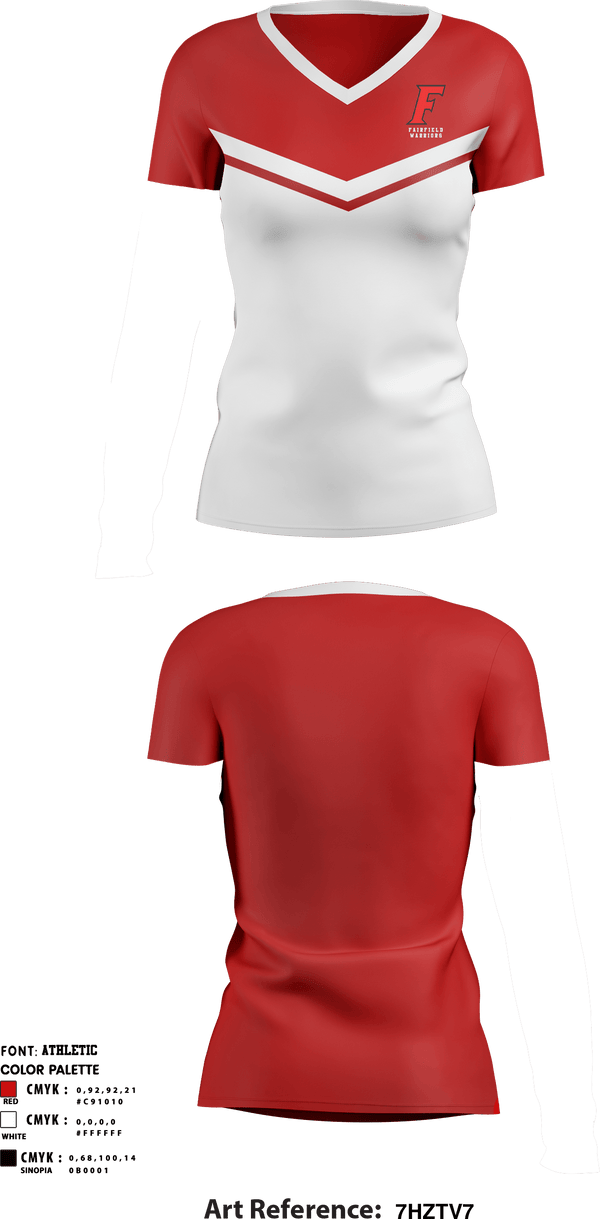 Women's Short Sleeve Vneck Shirt, Fairfield Warriors, Spirit Store, Teamtime, Team time, sublimation, custom sports apparel, team uniforms, spirit wear, spiritwear, sports uniforms, custom shirts, team store, custom team store, fundraiser sports, apparel fundraiser